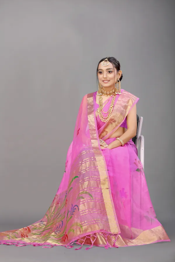 LAVENDER_WOVEN_WORK_ORGANZA_SAREE